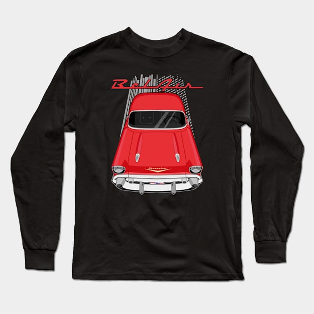 Chevrolet Bel Air 1957 - red Long Sleeve T-Shirt by V8social